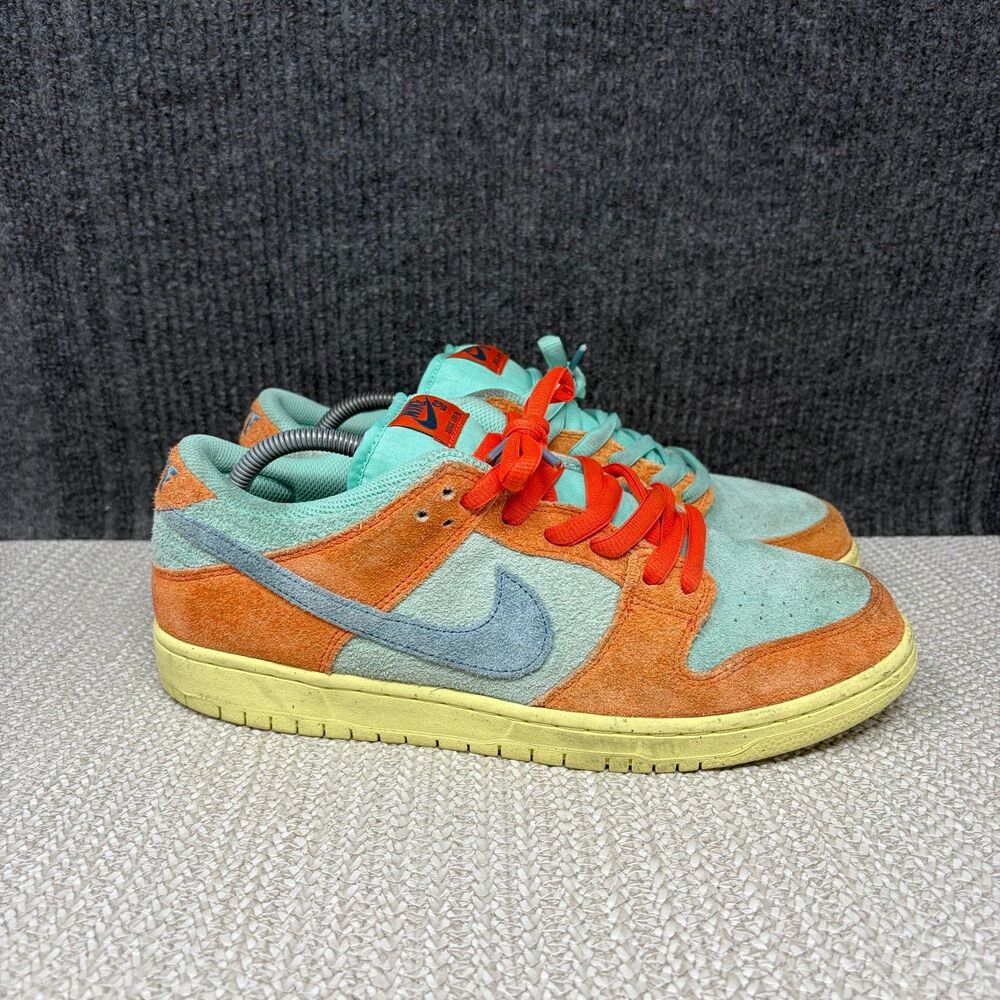 Nike SB Dunk Low Orange Emerald Rise Noise Aqua Shoes Mens 10.5 DV5429-800
